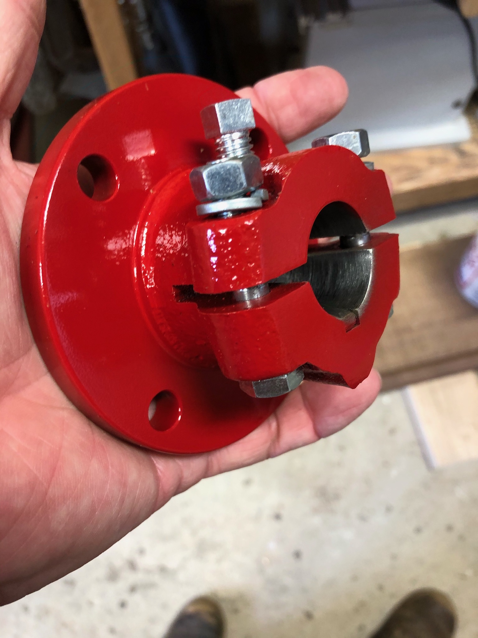 I wanted to paint the coupling before I installed it.  I called Beta and they told me  Rustoleum Sunrise Red is a perfect match.