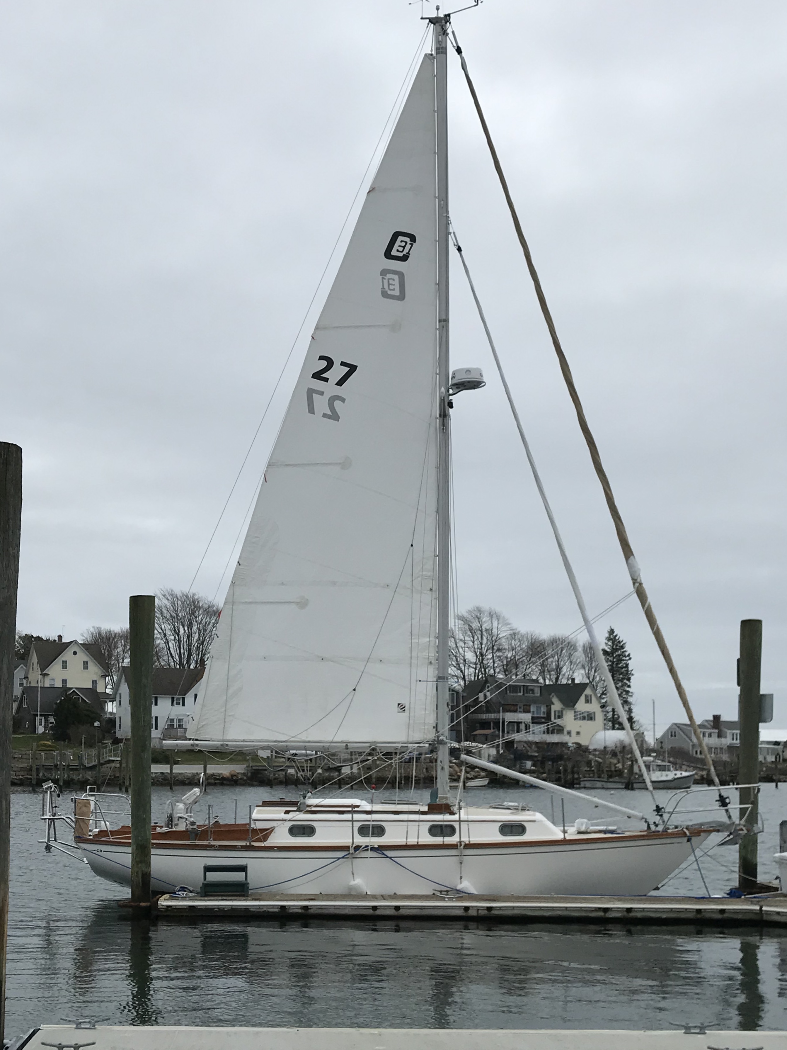 This was taken on 4/5/20. I had just bent on the main for the season. My lazy jacks are a bit loose in this photo as I had not yet been out for a sail.