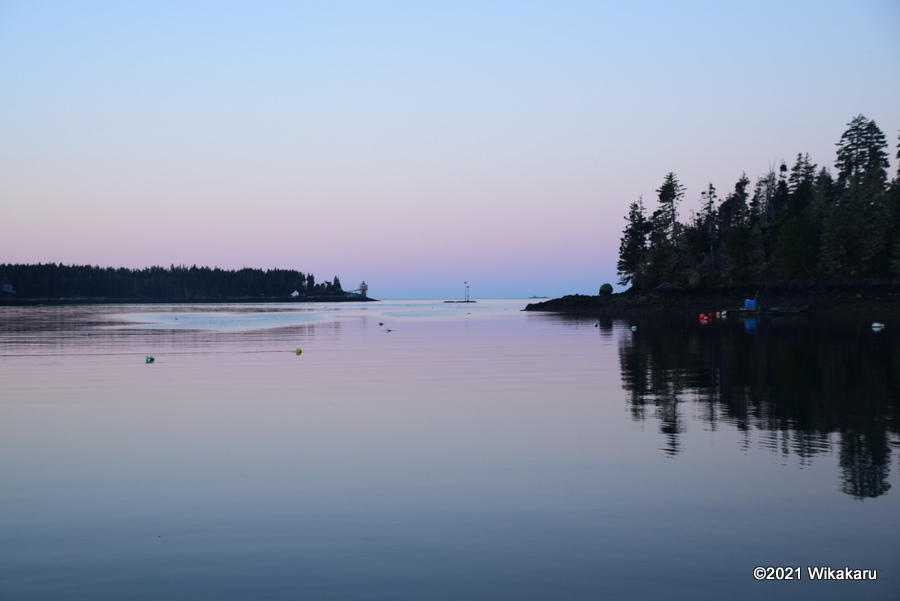 Dawn, looking out the entrance of Isle Au Haut Thorofare