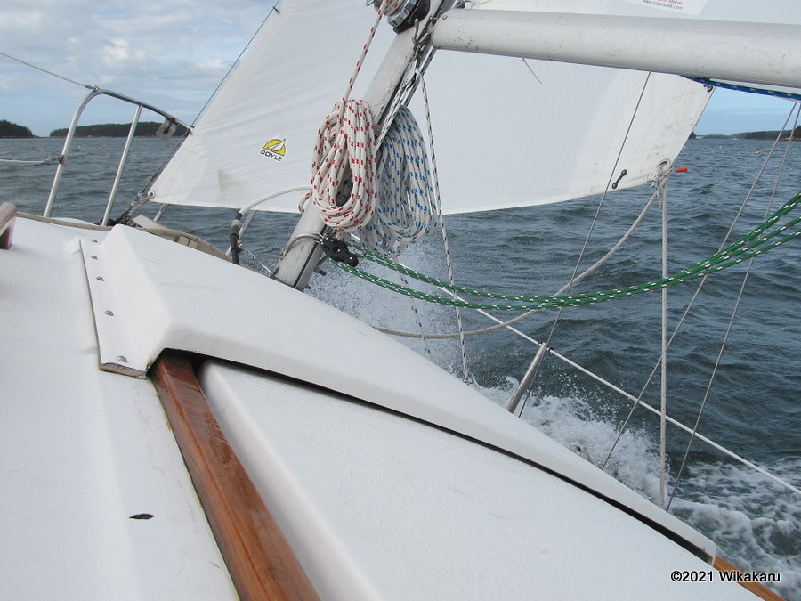 Boisterous sailing as the wind funnels between the islands