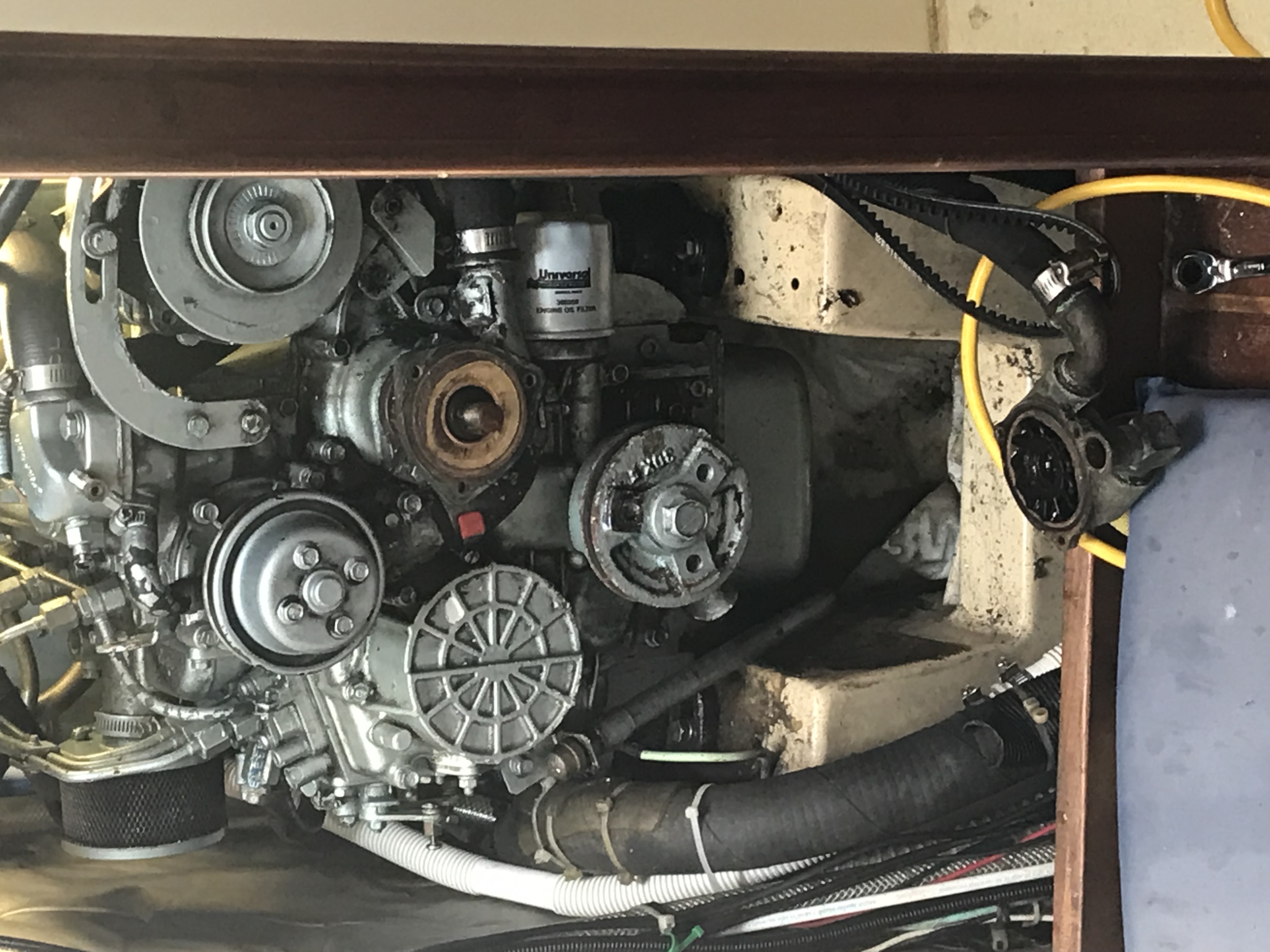 The Sherwood pump impeller housing removed from the pump body to access the impeller for replacement. Not at all convenient!