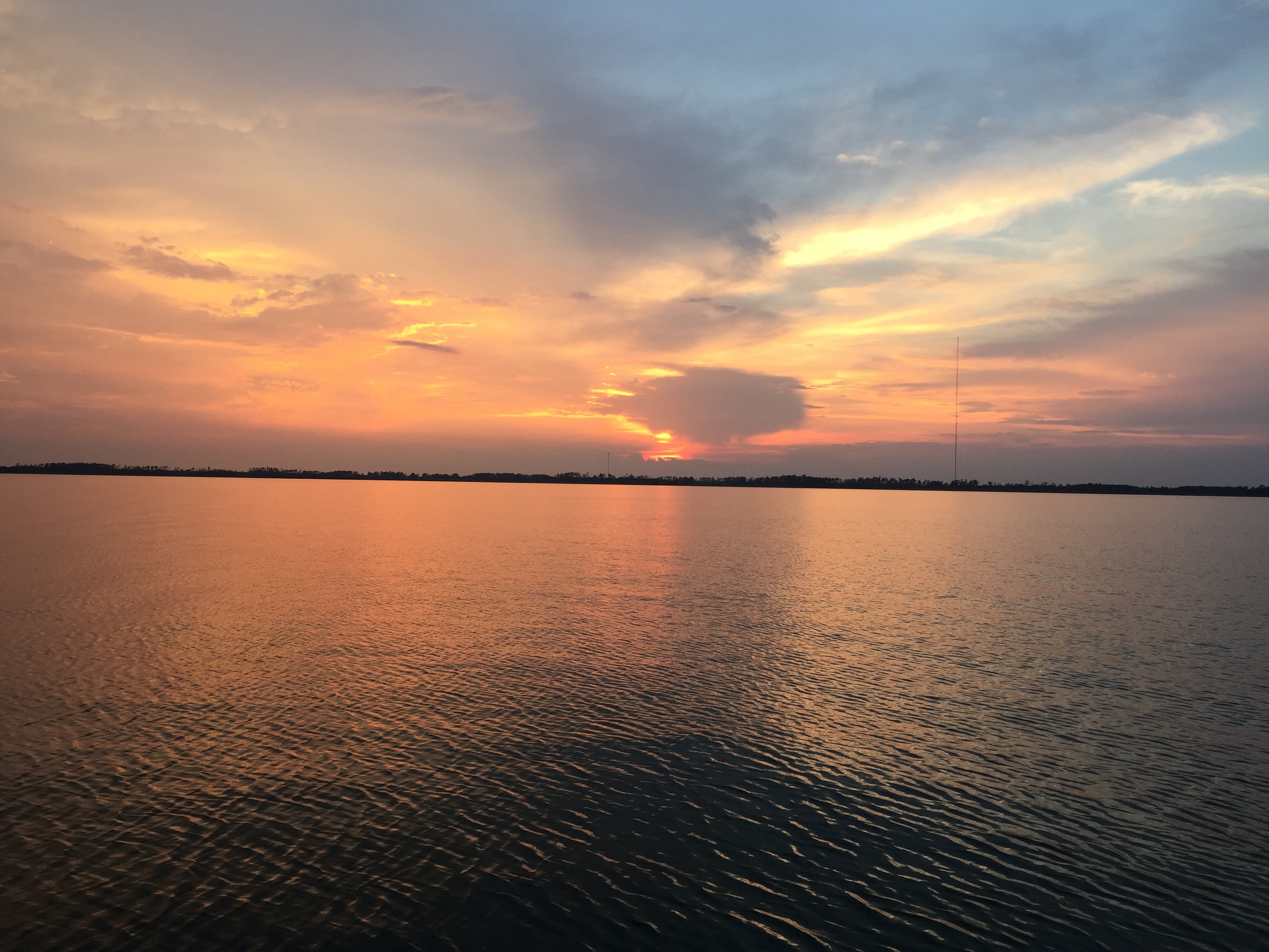 Sunrise at the anchorage at Middletown, NC.