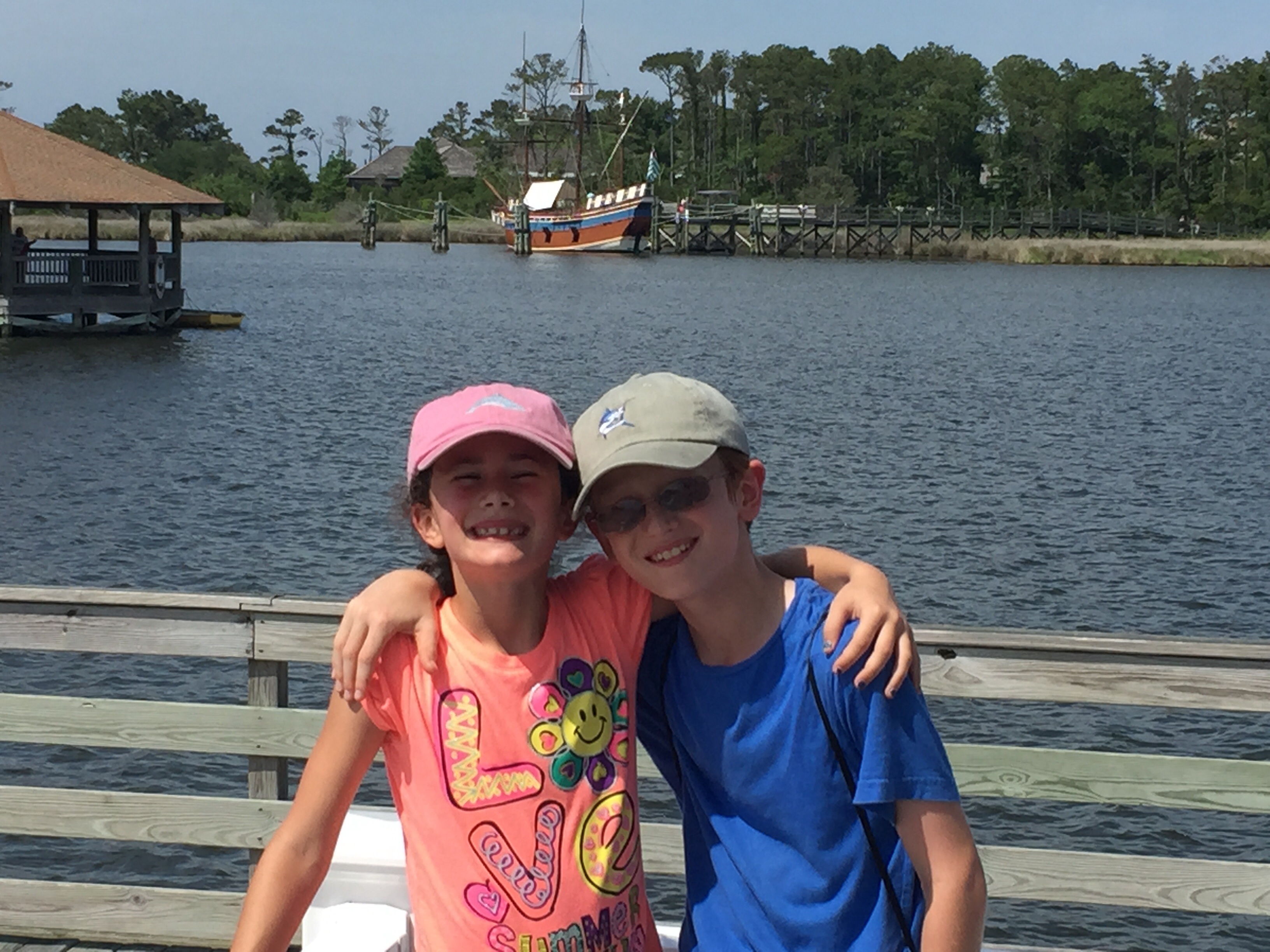 The kids in Historical Manteo, NC.