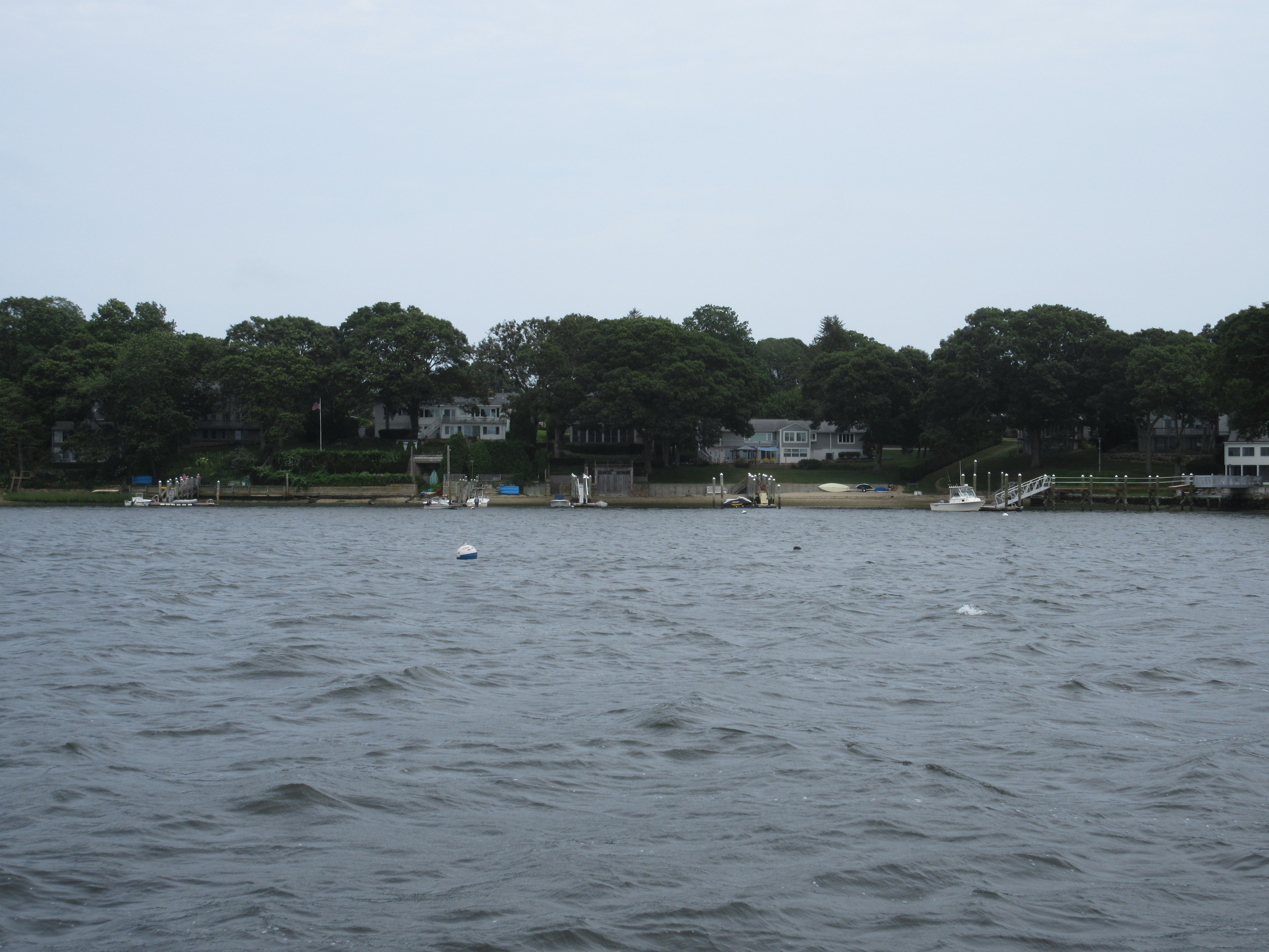 The view from where we anchored in Point Judith Pond