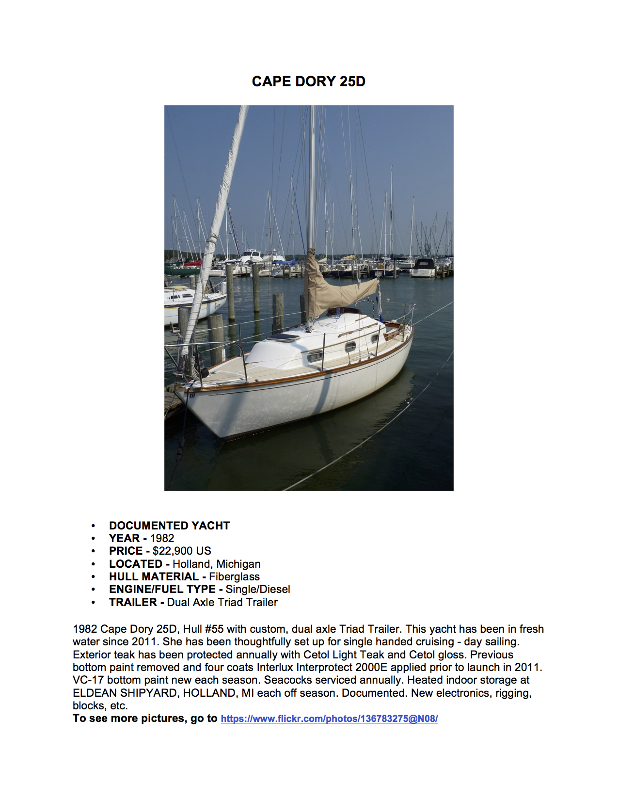 Boat description and equipment, pg. 1