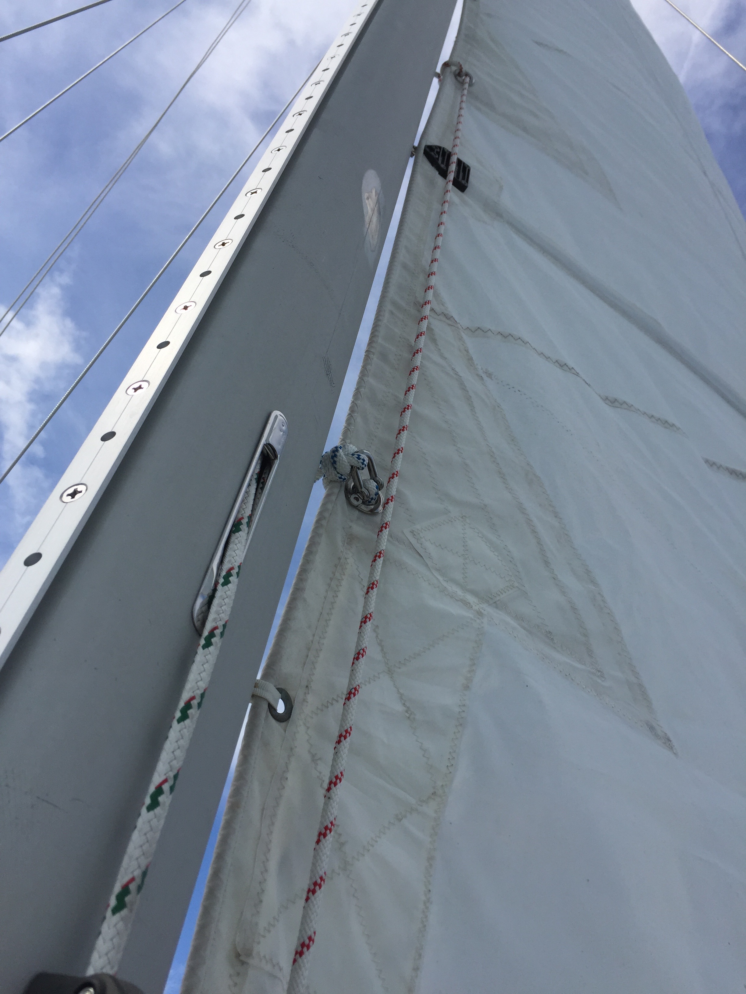 This is a shot of the new internal halyards.