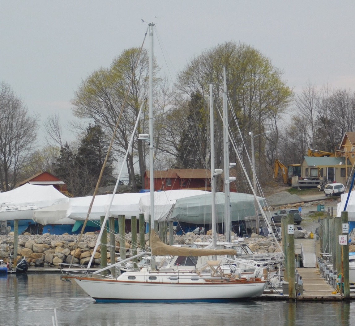 ORION in her summer home. This shot was taken from the opposite shore of the cove.