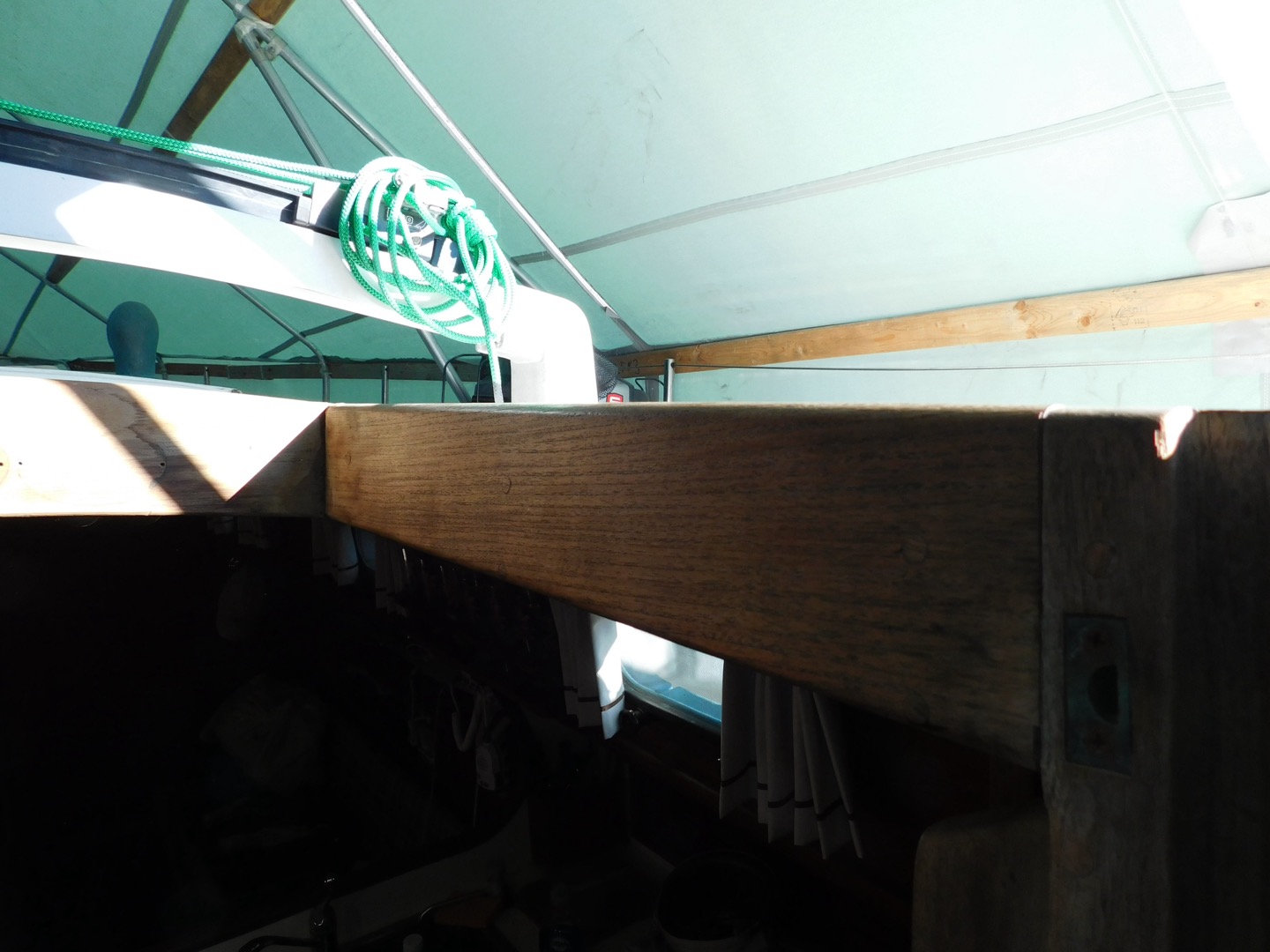 Companionway trim partially removed