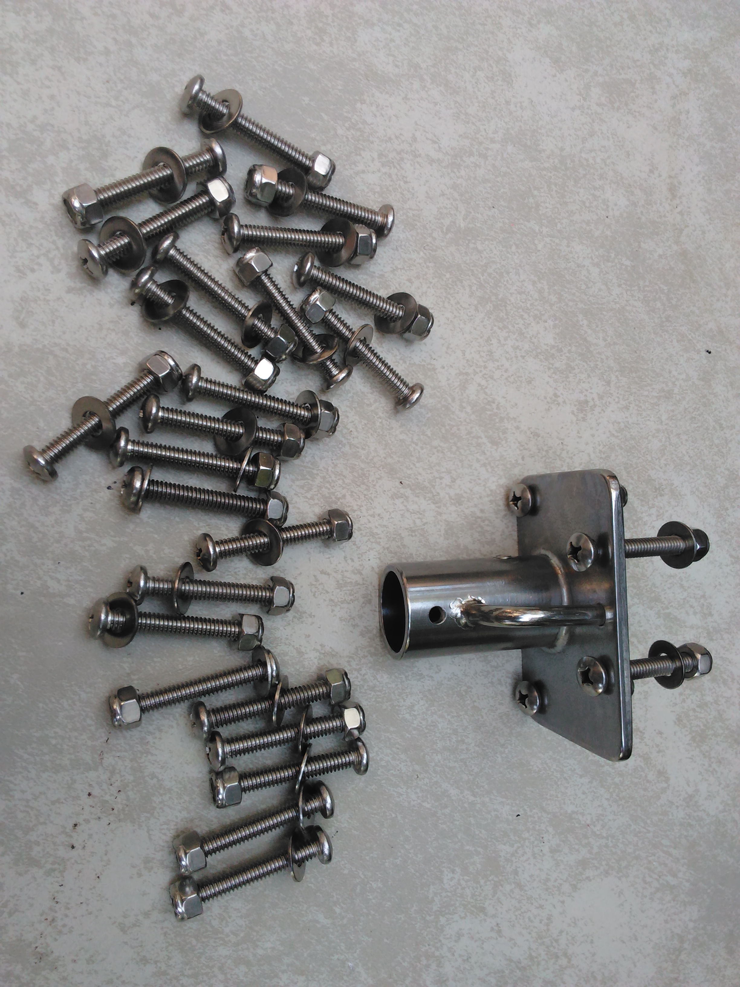 Stainless steel Lifeline stachion bases with screws, washers and nuts.jpg