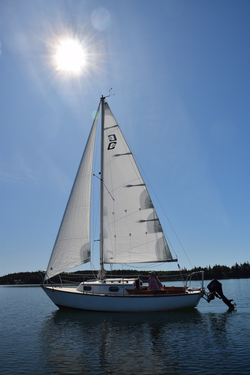 Ghosting along in light air in Seal Cove