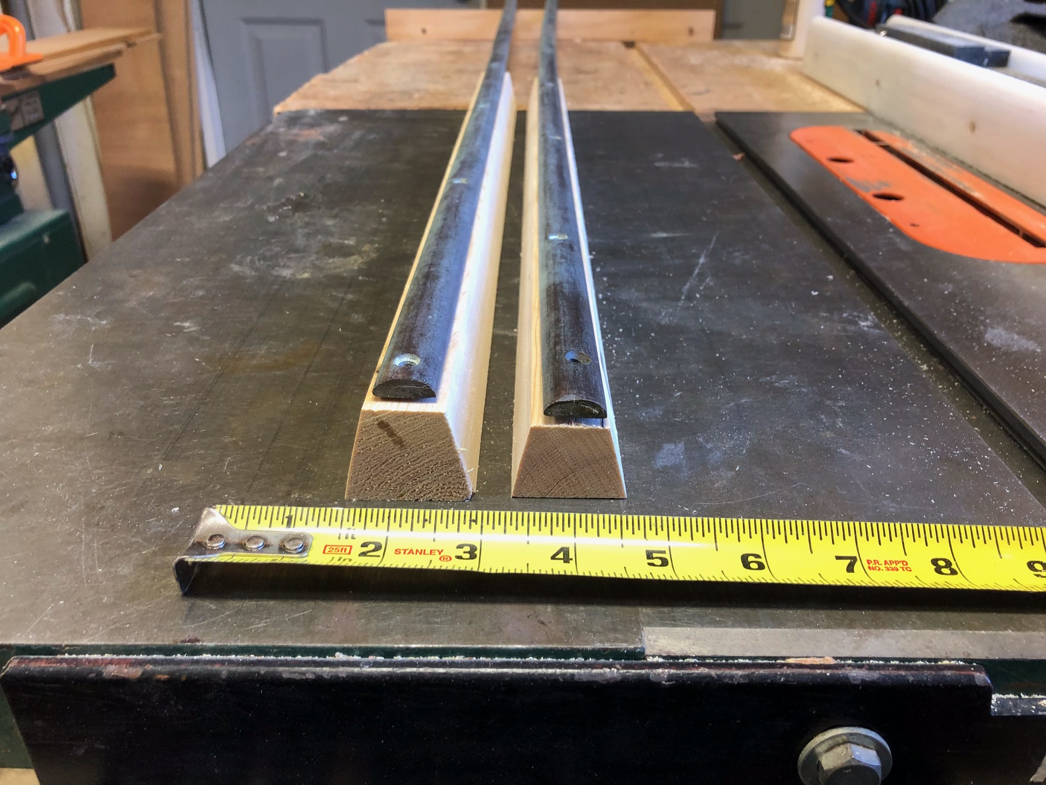 Two profiles. 1.25” high on left, 1” high on right.