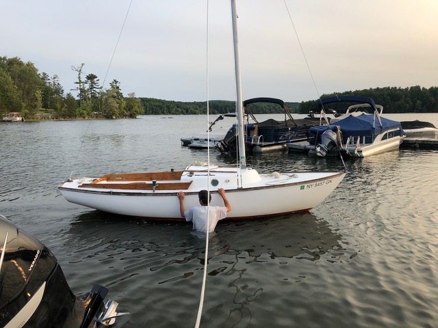 Helping boat over &quot;sandbar&quot; due to drought...lake is down a lot.